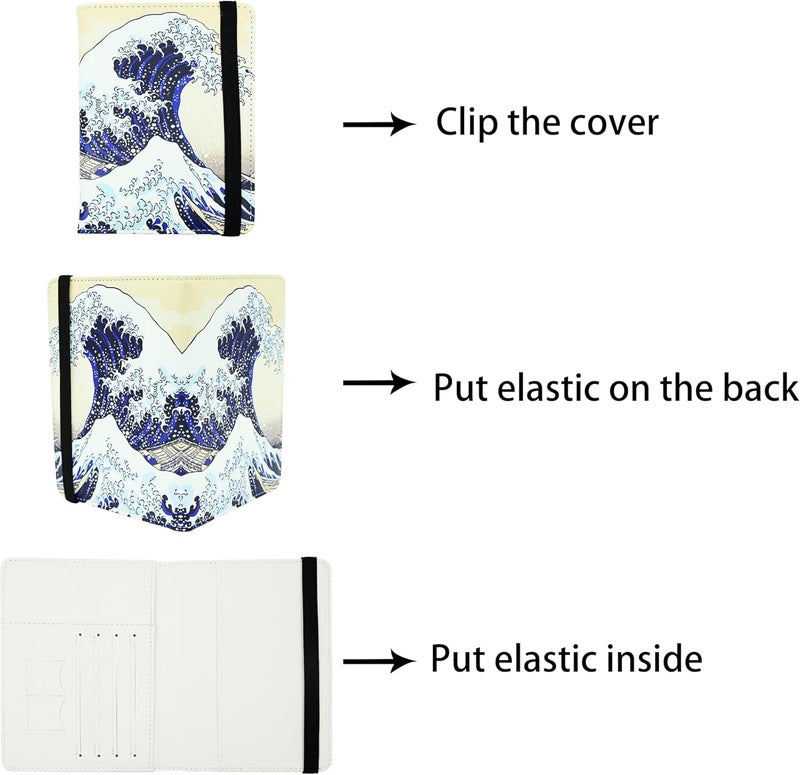 bassyil Ink Waves Passport Holder for Women and Men PU Leather Passport Cover for Travel - Image 4